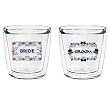 Bride & Groom 12 oz Double-Old-Fashioned Insulated Beverage Tumblers Set, Clear (Set of 2)