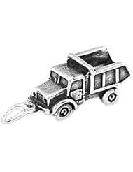 Sterling Silver Three Dimensional Garbage Dump Truck Charm
