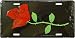LP - 427 Rose DeSign (Black) License Plate - 001
