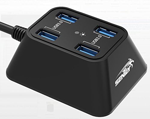 Sentey 4 Ports Usb3.0 Black Pyramidal Design Hub Ls-6104 - Portable or Desktop - Imac, Macbook Air, Macbook Pro, Macbook Pro , Macbook Air and Mac Mini or Any Pc or Notebooks Ultrabooks Windows 8 Tablets , Android Tablet with Usb or Microsoft Surface or Any Other Brand - Add Additional USB 3.0 Port Without Sacrifice Speed - Mini Hub Bundle with Free Transport or protection Pouch