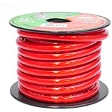 Pyramid RPR425 4 Gauge Power Wire 25 feet OFC (Clear Red)