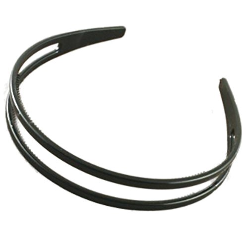 Black Double Row Plastic Alice Hair Band Headband