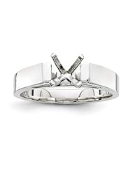 14k White Gold Peg Set Solitaire Ring Semi-Mounting, No Center Stone Included