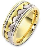 14 Karat Yellow Gold & Titanium 9mm Braided Style Wedding Band