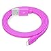 [Apple Mfi Certified] Yellowknife 3.3ft 1m Tangle Free Flat Lightning to usb Cable sync charger for iPhone 7 /7 Plus /6 / 6s / 6 plus / 6s plus / SE, iPad / Mini / Air, iPod touch /nano (Durable,Pink)