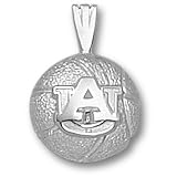 Auburn Tigers AU Basketball Pendant (Silver)