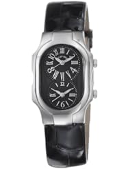 Philip Stein Womens 1-MB-ABS Signature Black Patent Leather Strap Watch