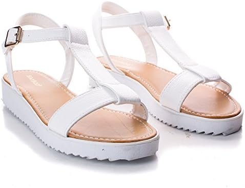 T-Strap Slingback Low Flatform Flat Open Toe Sandal