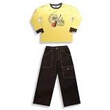 Charlie Rocket - Boys Long Sleeve Pant Set, Gold, Brown
