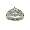 Silvertone Two Piece Fashion Ring Wedding Set with Round Solitaire and Two Row Chevron Shape Ring Guard in Genuine Cubic Zirconia Size 5