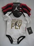 Nike Jordan Infant New Born Baby Boy Lap Shoulder Bodysuit 5 PCS with Different Color and Jordan Sign Pattern (0-3, 3-6, 6-9, 9-12 Months) NEW