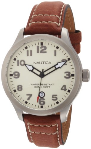 Nautica Men's N09560G BFD 101 Date Cream Dial Watch