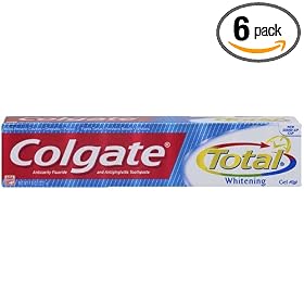 Colgate Total Whitening Gel Toothpaste,  7.8 oz (Pack of 6)