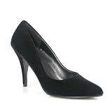 4 Inch Ladies Sexy Shoes Wear To Work Shoes Classic Pump Shoes Black Velvet by Unknown
