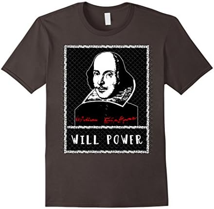 William Shakespeare T-shirt WILL POWER by Scarebaby Design - Male 2XL - Asphalt