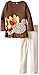 Mud Pie Toddler Girl Holiday Two Piece Playwear Set, Turkey, 2T