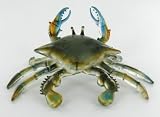 Hand Blown Glass Crab Statue Figurine Art