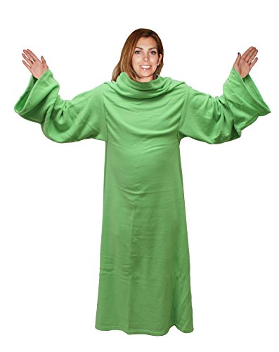 Soft Fleece Blanket Comfy Throw with Sleeves - (Sage)