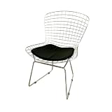 Baxton Studio Tancredo Mesh Side Chair with Leatherette Seat Pad by 