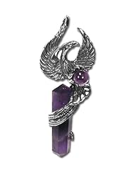 Phoenix Pendant in Silver with Amethyst