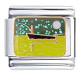 Fishing At Night Italian Charms Bracelet Link