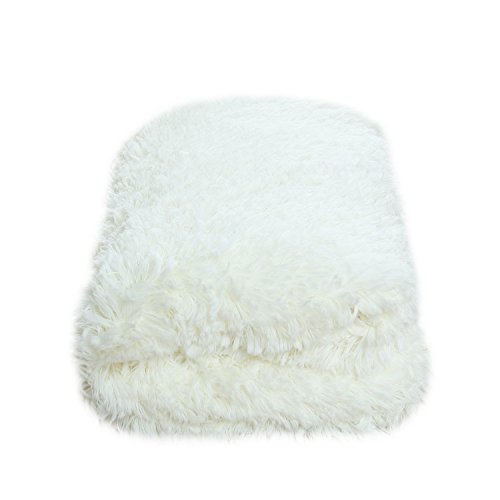 CaliTime Super Soft Throw Plush Faux Fur 60 X 80 Inches Ivory