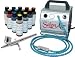 MASTER Cake Decorating Airbrush Kit, With 12 Large 4.5-oz Food Colors & the Delux Salon-Air Airbrush Depot 1 Year Warranty Air Compressor and 6 Foot Air Hose Set