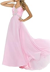 Backless Crystals Crystal Natural   Waistline Chiffon Bridesmaid Dress/Party Dress 