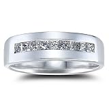 14k White Gold Channel Set Men's Ring (H/I1, 0.75 ct. tw.)