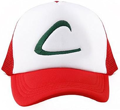 Ash Ketchum Embroidered Trainer Hat - One Size - Red - White