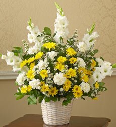 Medium Sympathy Flowers Floor Basket