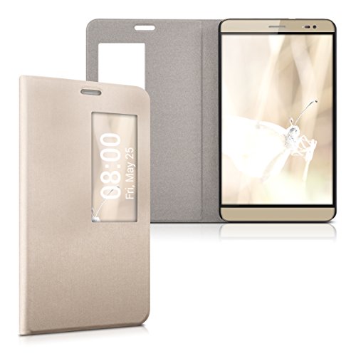kwmobile Practical and chic FLIP COVER case with window and synthetic leather for Huawei MediaPad X2 7.0 in gold