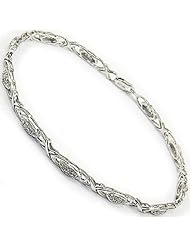 0.40 Ct 925 Sterling Silver Genuine Diamond Tennis Bracelet 7 Inch