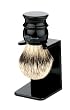 Edwin Jagger 3ej466lds Traditional English Silver Tip Badger Hair Shaving Brush Faux Ebony Medium With Drip Stand  Black  Medium