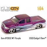 Jada Dub City Purple and Silver 2003 Dodge Ram 1:64 Scale Truck