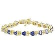 14K Yellow Gold Tanzanite and Diamond Bracelet