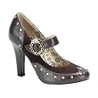 4 Inch Mary Jane Pump Shoes Sexy High Heel Shoes Steampunk Hardware Brown