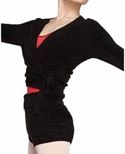 Girls Kids Soft Sweater Ballet Dancing Wrap Top Warm Halved Belt Costume