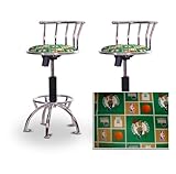 2 24"-29" Boston Celtics NBA Themed Seat Chrome Adjustable Specialty / Cust ....