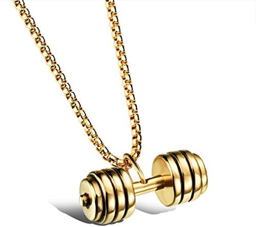 Nail King Body building dumbbell Pendant Necklace Silver Black and Golden Color For Choice