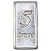 5 Grain .999 Fine Silver Bullion Bar