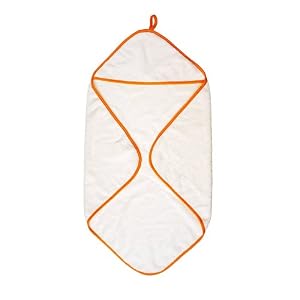 giggle Better Basics Hooded Bath Towel - Orange Trim (organic Cotton)
