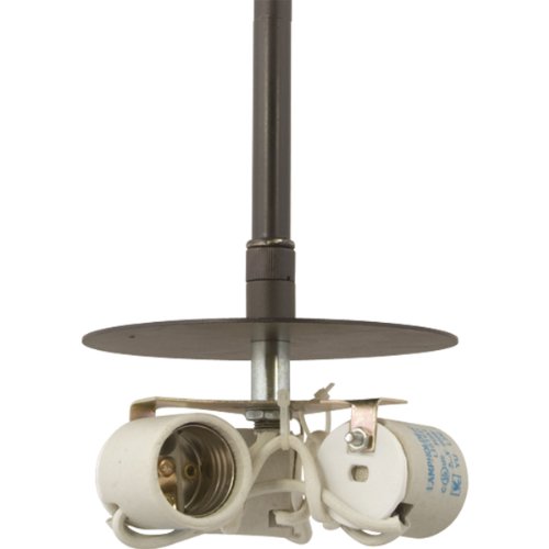 Progress Lighting P5199-20 3-Light Stem Mounted Pendant Used with Markor Or Chloe Shades For Complete Fixture, Antique Bronze