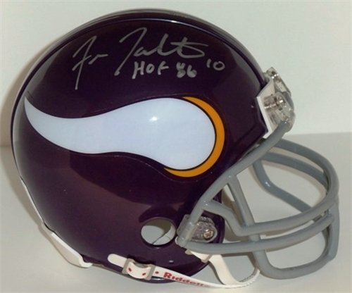 Fran Tarkenton Autographed/Hand Signed Minnesota Vikings Mini Helmet with inscription