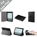 Acase iPad 3 Case / Cover (Apple iPad 4 / iPad 3 / iPad 2 / New iPad) - Premium Micro Fiber Leather Case and Flip Stand with Stylus Holder - 100% Support Sleep & Awake for iPad (BLACK)