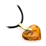 16 + 3 Certified Genuine Honey Amber and Silk Cord Heart Fashion Pendant