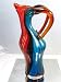 Rainbow w/ Horn-like Handles Glass Vase 12Lb