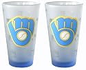 Milwaukee Brewers Retro Frosted Pint Glass (16-Ounce, Set of 2)