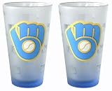Milwaukee Brewers Retro Frosted Pint Glass (16-Ounce, Set of 2)