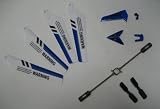 Full Replacement Parts Set for Syma S107 RC Helicopter, Main Blades, Tail Decorations, Tail Props, Balance Bar, -Blue Set-